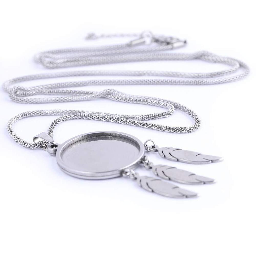 6912 5pcs Stainless Steel Fit 25mm Cabochon Pendant Base Setting Tray